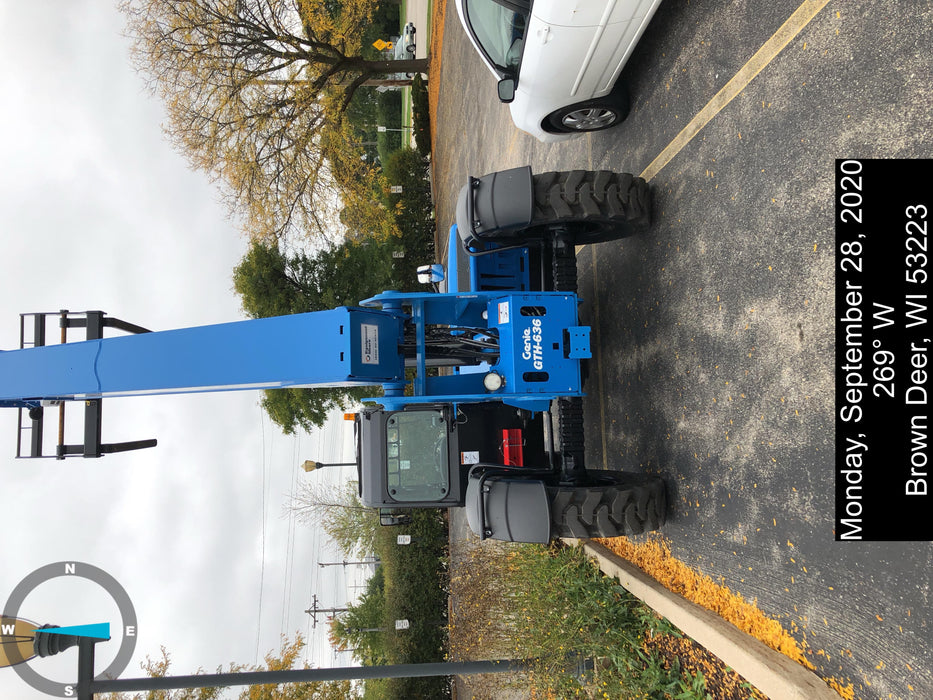 2020 Genie GTH-636 Cab/Heat/Air, Solid Tires, Work Lights, Beacon, Aux Hydraulics, Back up Alarm