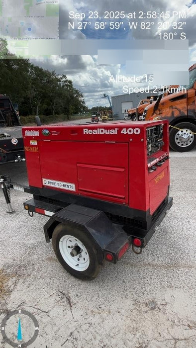 2023 Shindaiwa DGW400MDL Kubota D902 Engine, 23 HP, Dual Op Welder, Wire, Arc, Droop Stick, Tig, and CC Stick Functionality, Simulphase, 3 Phase and 1 Phase Gen Output, Single Axle NB Trlr, Slr Trckl Chrg 12V 12W, Fire Ext