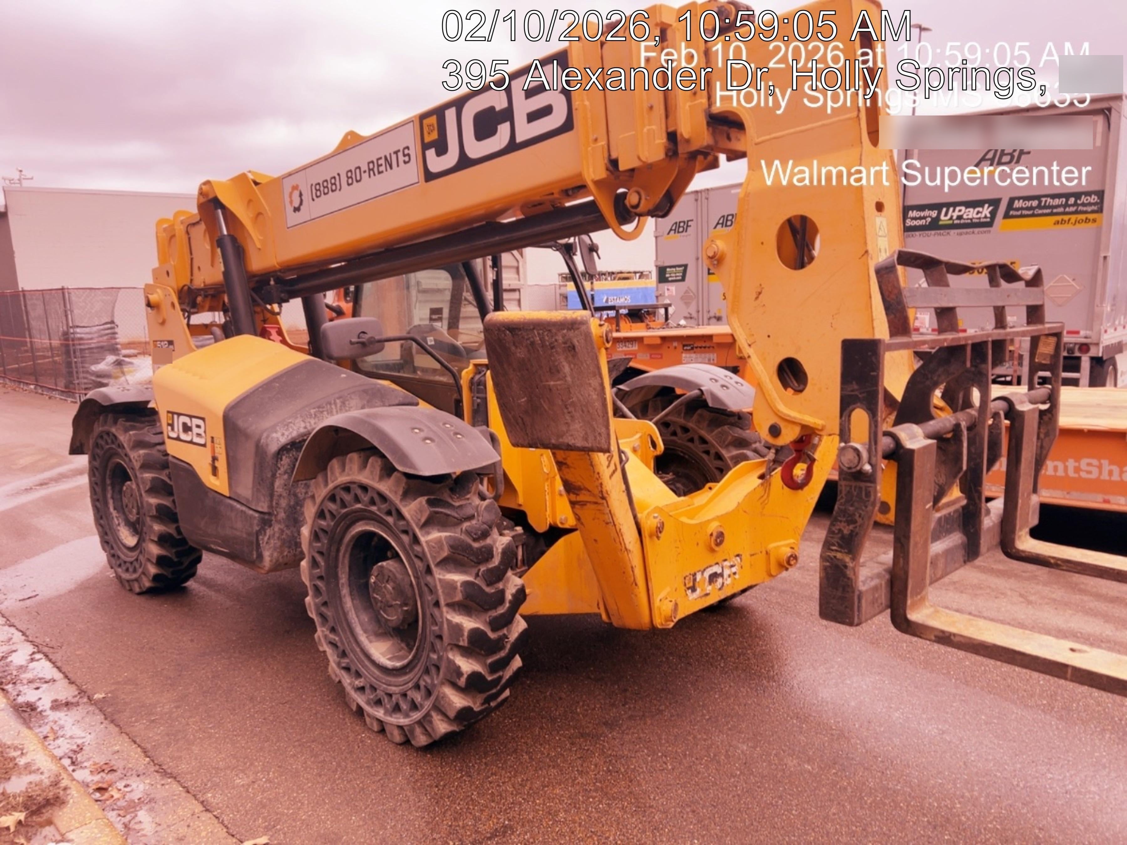 2019 JCB 512-56 109 HP w/Open ROPS, Beacon, Aux Hydraulics, Worklights, Solid Tires 60" Carriage/Forks