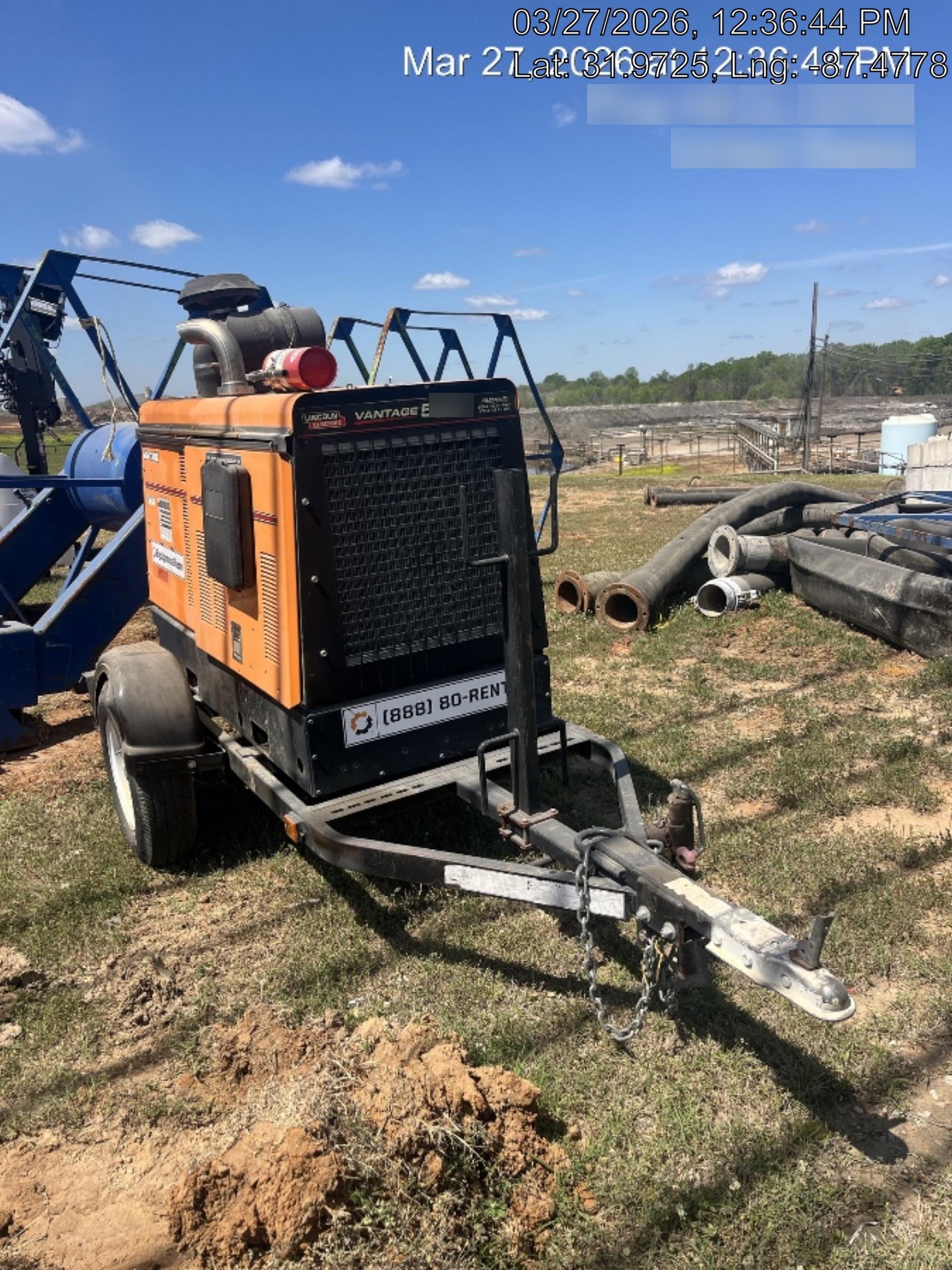 2021 Lincoln Electric Vantage 549X Ready Pak 3, ORANGE (includes trailer, cable rack, fender light kit)
