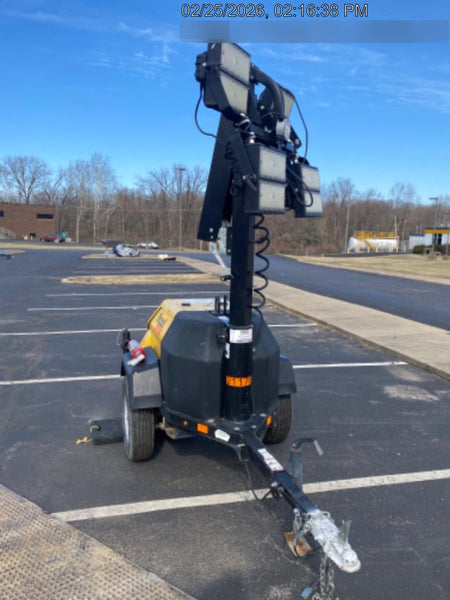 2022 Allmand NLV3GR (4) LED Light Fixture 350W, 23' Vertical Mast, 3kW Prime, Towable, Deep Sea L401, Leveling Jacks, Yanmar T4F 5.8hp