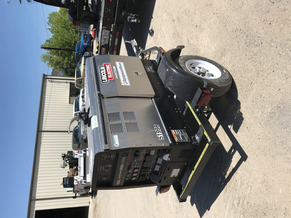 2019 Lincoln Electric Vantage 322 Welder Ready-Pak 3, Two wheel trailer, Fender and Light kit, Cable Rack