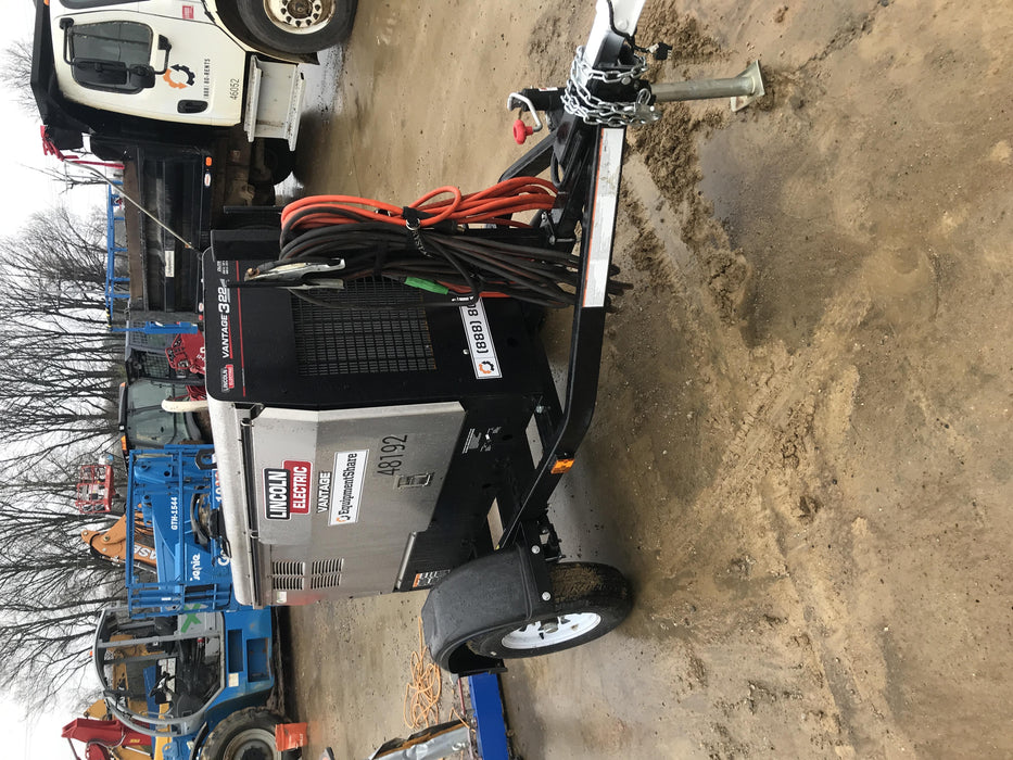 2019 Lincoln Electric Vantage 322 Ready-Pak 3, Two Wheel Trailer, Fender and Light Kit, Cable Rack