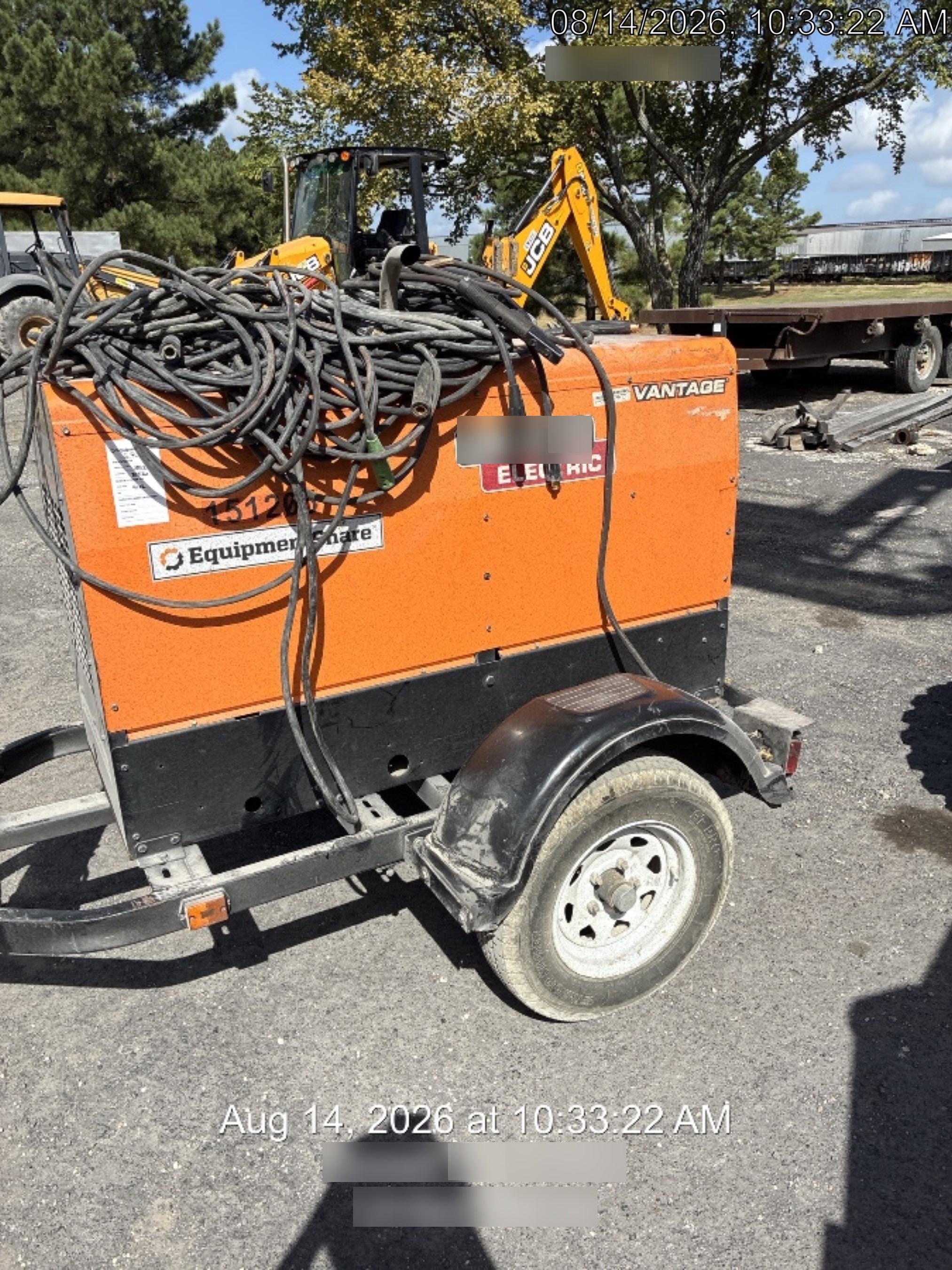 2021 Lincoln Electric Vantage 322 Vantage 322 Ready Pak 3 w/ Telematics & Decals, ORANGE (includes trailer, cable rack, fender light kit)