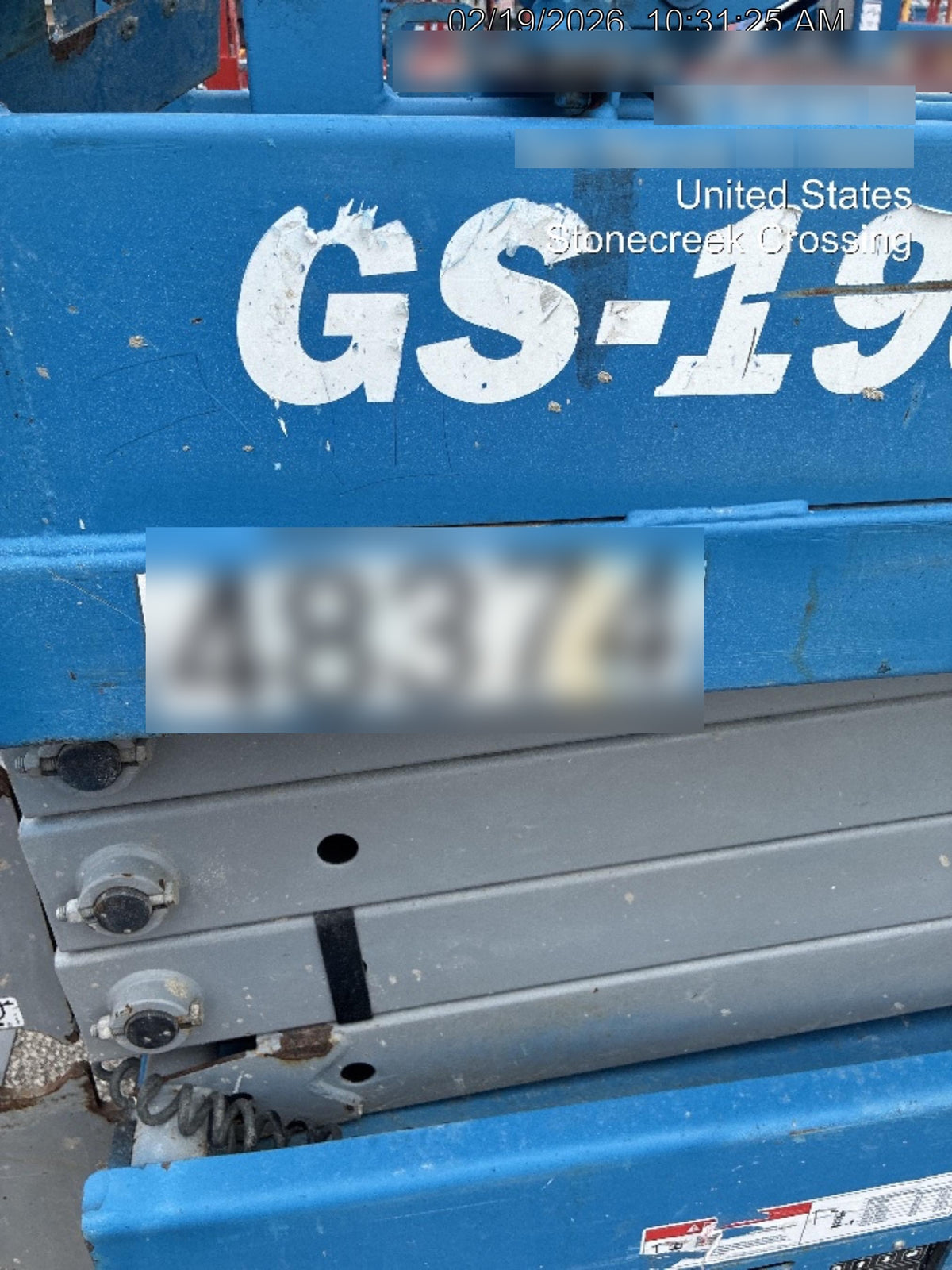 2019 Genie GS-1930 Fixed rails with chain Entry