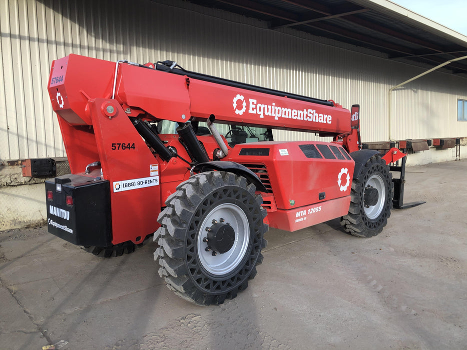 2020 Manitou MTA12055SER3 Cab/Heat/Air, Solid Tires, Amber Strobe, Lift Hook w/66" Carriage, 60" Forks