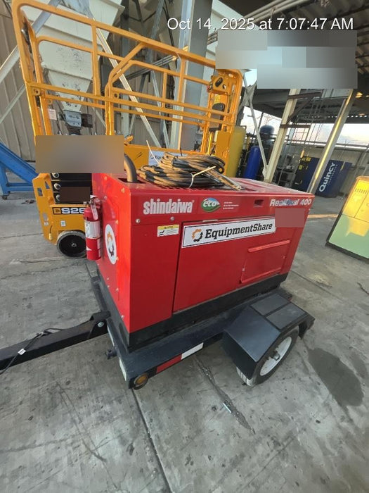 2022 Shindaiwa DGW400MDL Kubota D902 Engine, 23 HP, Dual Op Welder, Wire, Arc, Droop Stick, Tig, and CC Stick Functionality, Simulphase, 3 Phase and 1 Phase Gen Output, Single Axle NB Trlr, Slr Trckl Chrg 12V 12W, Fire Ext