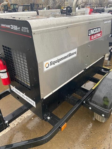 2019 Lincoln Electric Vantage 322 Ready-Pak 3, Two Wheel Trailer, Fender and Light Kit, Cable Rack