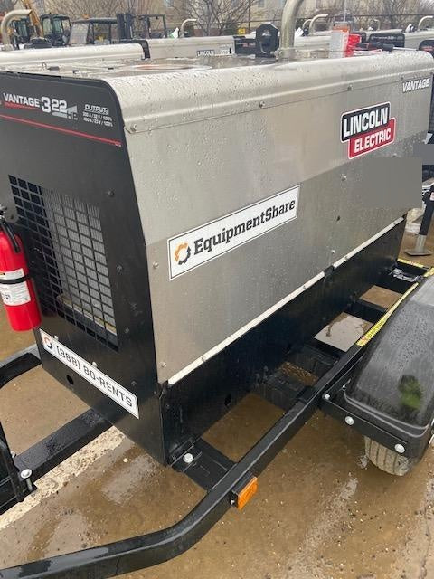 2019 Lincoln Electric Vantage 322 Ready-Pak 3, Two Wheel Trailer, Fender and Light Kit, Cable Rack