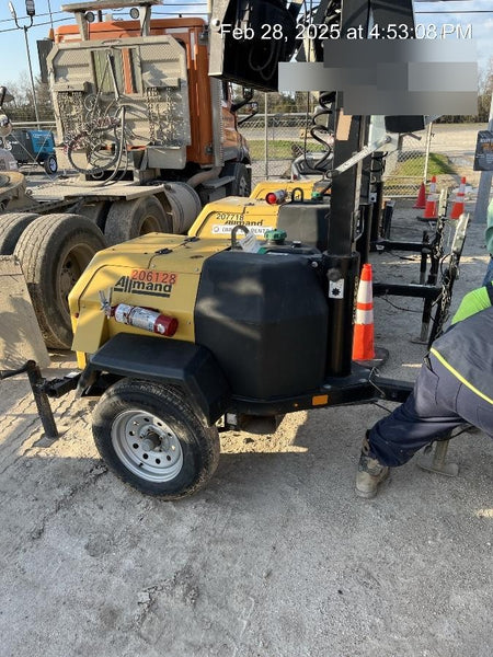 2022 Allmand NLV3GR (4) LED Light Fixture 350W, 23' Vertical Mast, 3kW Prime, Towable, Deep Sea L401, Leveling Jacks, Yanmar T4F 5.8hp