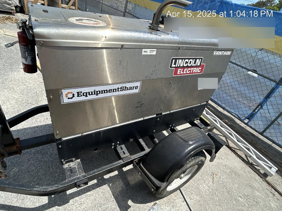 2019 Lincoln Electric Vantage 322 Ready-Pak 3, Two Wheel Trailer, Fender and Light Kit, Cable Rack