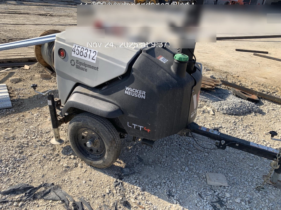 2024 Wacker Neuson LTT4 Diesel, Kohler KDW702, Deep Sea Controller, Auto Start, LED 320W, Bypass Outlet, T3