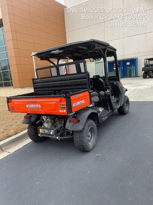 Kubota RTV-X1140W-H 4wd Utility Cart, LED Strobe, Windshield Tempered Glass, Plastic Canopy, Wire Harness Kit, Backup Alarm
