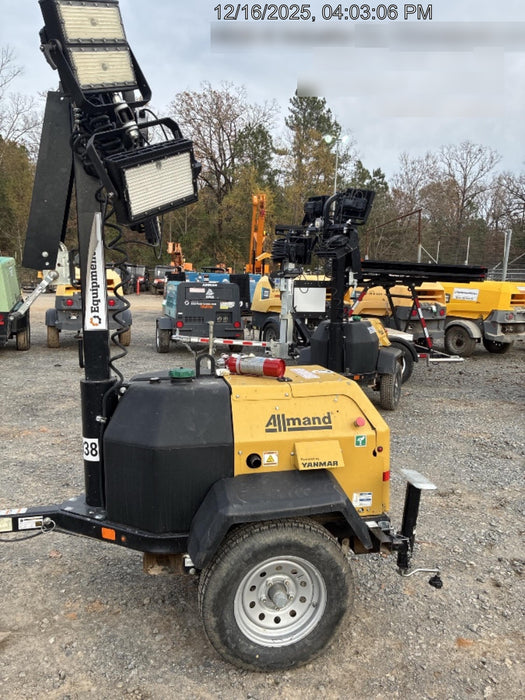 2022 Allmand NLV3GR (4) LED Light Fixture 350W, 23' Vertical Mast, 3kW Prime, Towable, ES Decals, T3