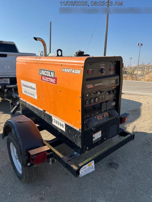 2021 Lincoln Electric Vantage 322 Vantage 322 Ready Pak 3 w/ Decals, ORANGE (includes trailer, cable rack, fender light kit) NO Telematics