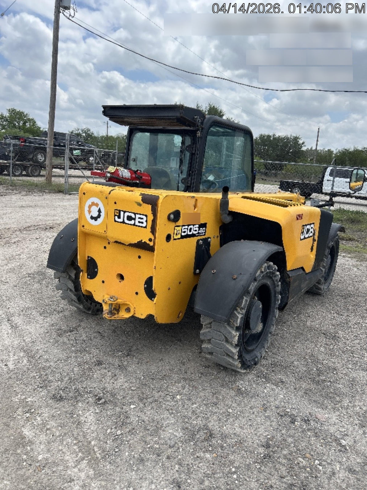 2020 JCB 505-20TC Cab/Heat/Air, Solid Tires, Work Lights, Beacon, Aux Hydraulics, Back up Alarm, ES Decals