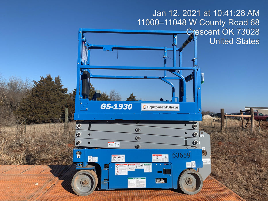 2020 Genie GS-1930 Solid Non Marking Tires, Beacon, Folding rails with half height swing gate