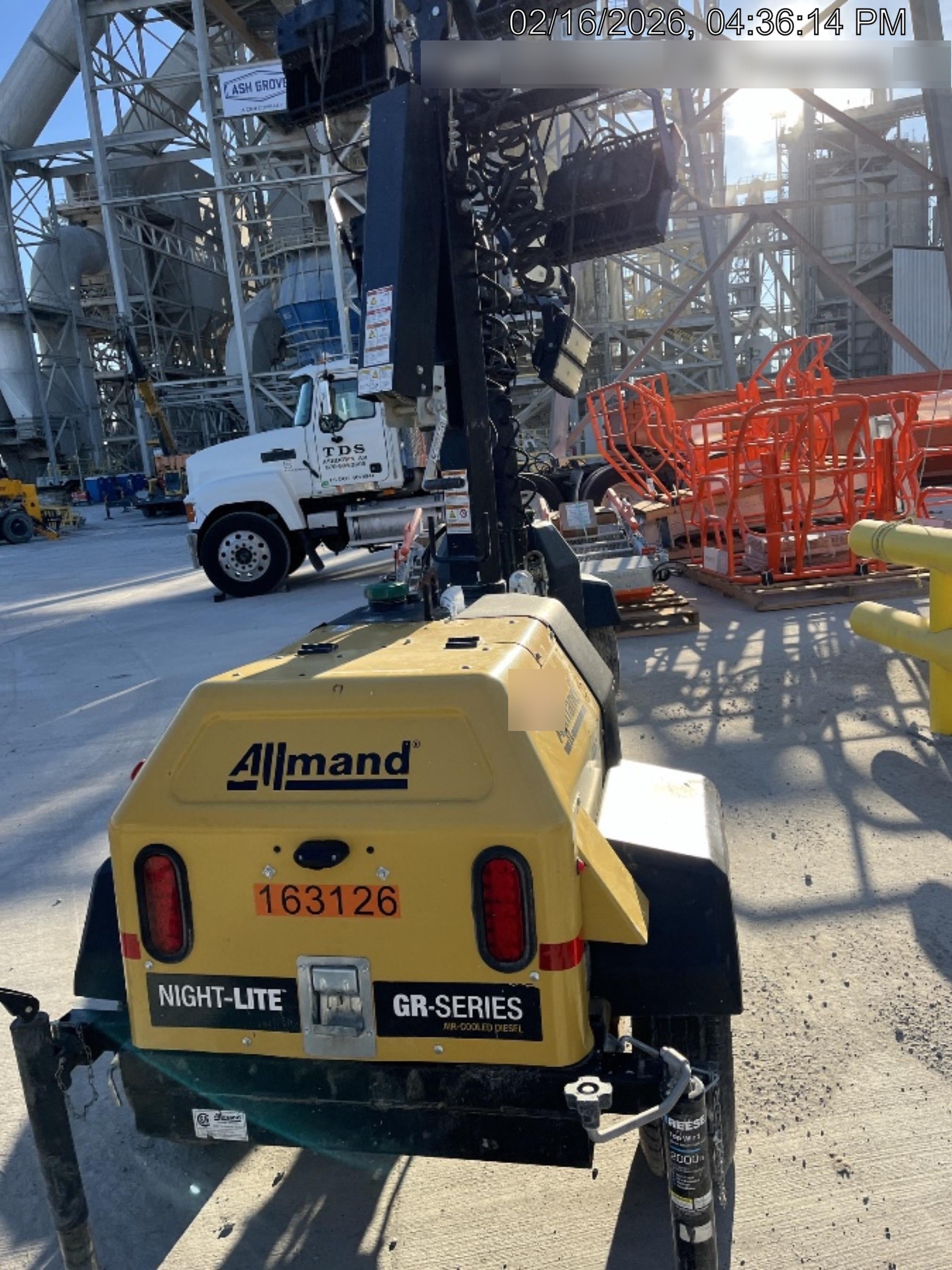 2021 Allmand NLV3GR (4) LED Light Fixture 350W, 23' Vertical Mast, 3kW Prime, Towable, Deep Sea L401, Leveling Jacks, Yanmar T4F 5.8hp