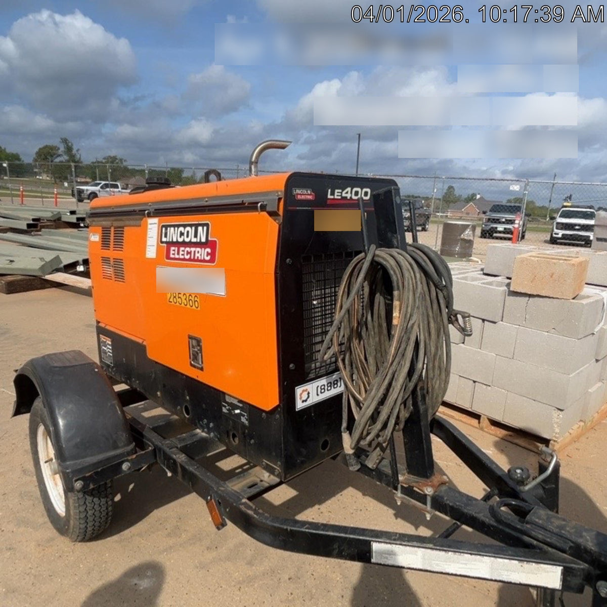 2022 Lincoln Electric LE400 Kubota V1505, Trlr, Cable Rack, Light Kit, ES Decals, T3