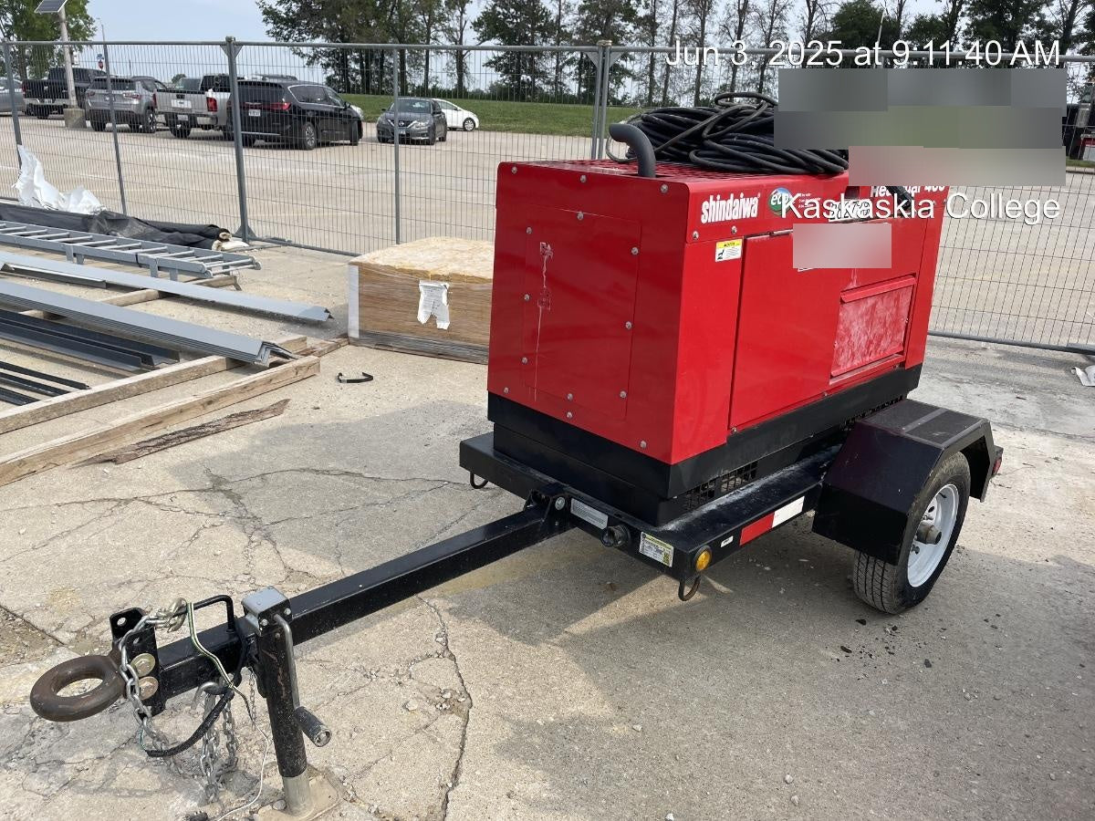 2022 Shindaiwa DGW400MDL Kubota D902 Engine, 23 HP, Dual Op Welder, Wire, Arc, Droop Stick, Tig, and CC Stick Functionality, Simulphase, 3 Phase and 1 Phase Gen Output, Single Axle NB Trlr, Slr Trckl Chrg 12V 12W, Fire Ext