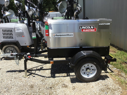 2019 Lincoln Electric Vantage 322 Welder Ready-Pak 3, Two wheel trailer, Fender and Light kit, Cable Rack