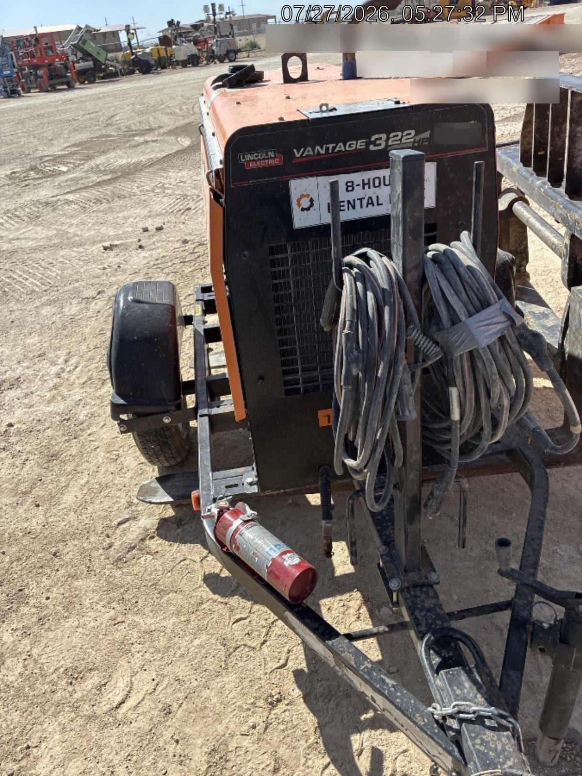 2021 Lincoln Electric Vantage 322 Vantage 322 Ready Pak 3 w/ Decals, ORANGE (includes trailer, cable rack, fender light kit) NO Telematics