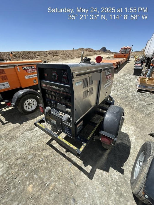 2019 Lincoln Electric Vantage 322 Welder Ready-Pak 3, Two wheel trailer, Fender and Light kit, Cable Rack