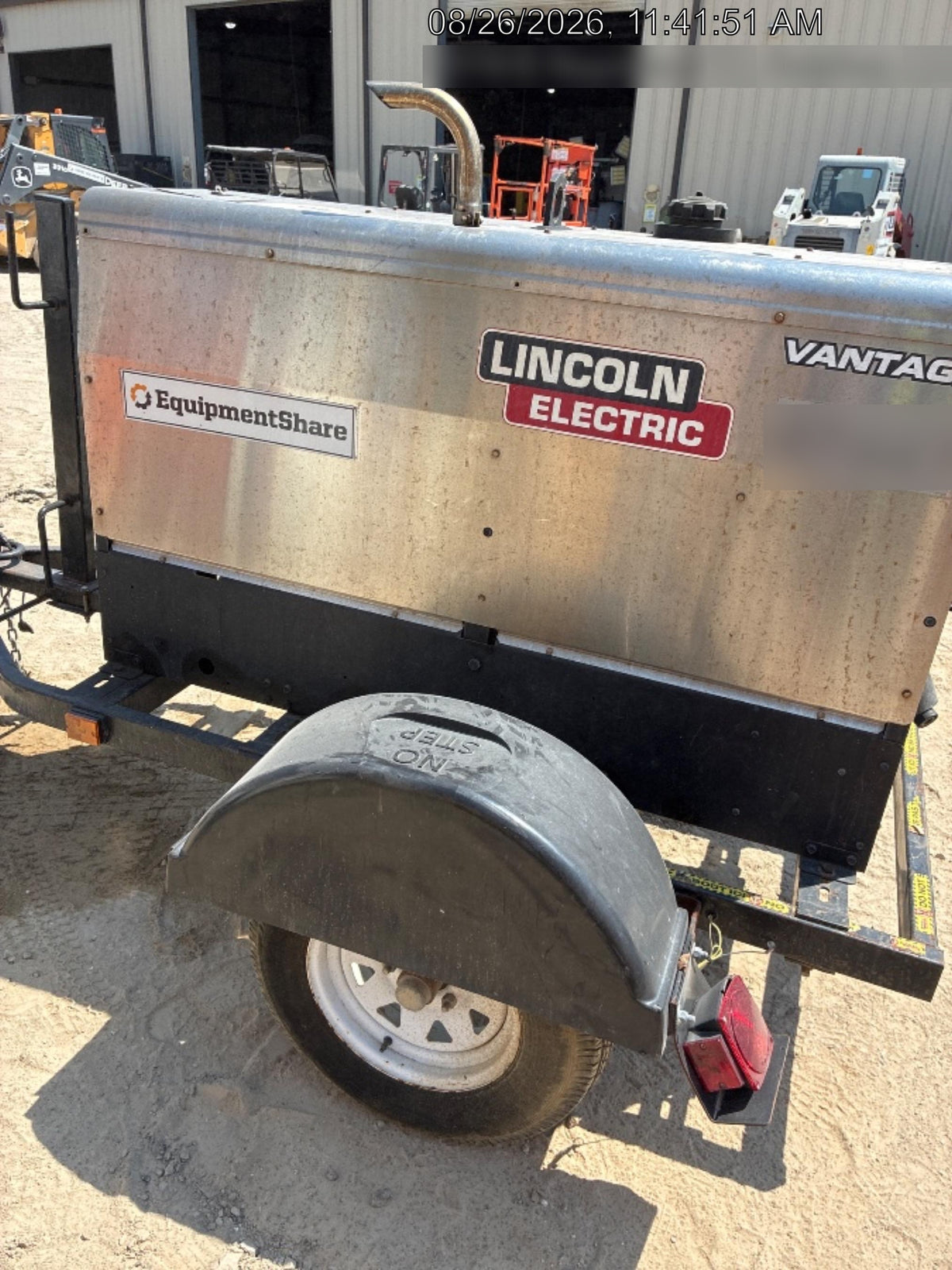 2019 Lincoln Electric Vantage 322 Ready-Pak 3, Two Wheel Trailer, Fender and Light Kit, Cable Rack