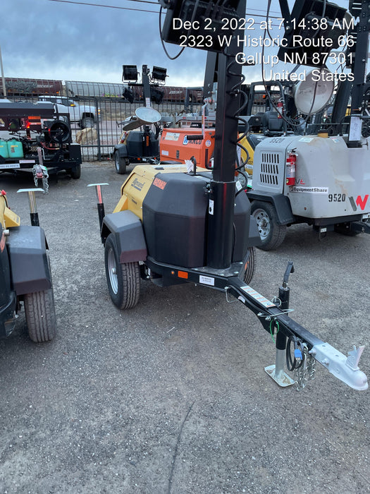 2022 Allmand NLV3GR (4) LED Light Fixture 350W, 23' Vertical Mast, 3kW Prime, Towable, ES Decals, T3