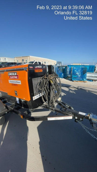 2022 Lincoln Electric LE400 Kubota V1505, Trlr, Cable Rack, Light Kit, ES Decals, T3