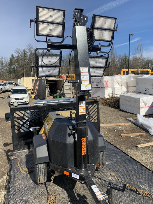 2022 Allmand NLV3GR (4) LED Light Fixture 350W, 23' Vertical Mast, 3kW Prime, Towable, Deep Sea L401, Leveling Jacks, Yanmar T4F 5.8hp