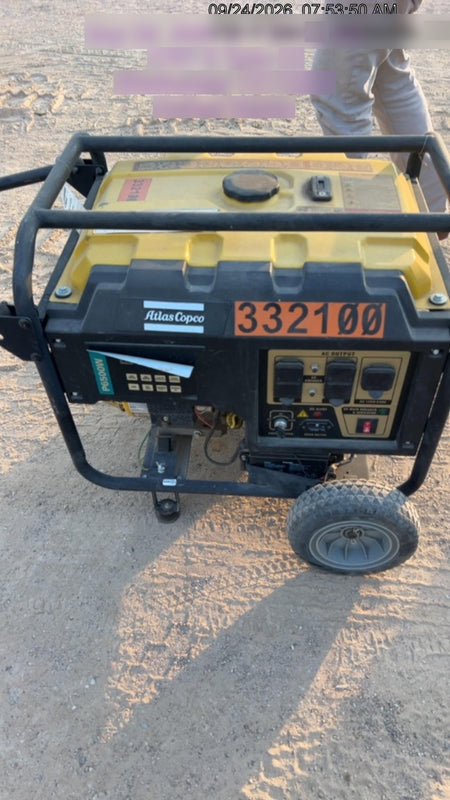 2023 Atlas Copco P6500W 5.5kW, AC390FD Gasoline Engine, Wheel & Handle Kit, (2) 120V Duplex 15A + (1) 120/240V 30A Twist Lock