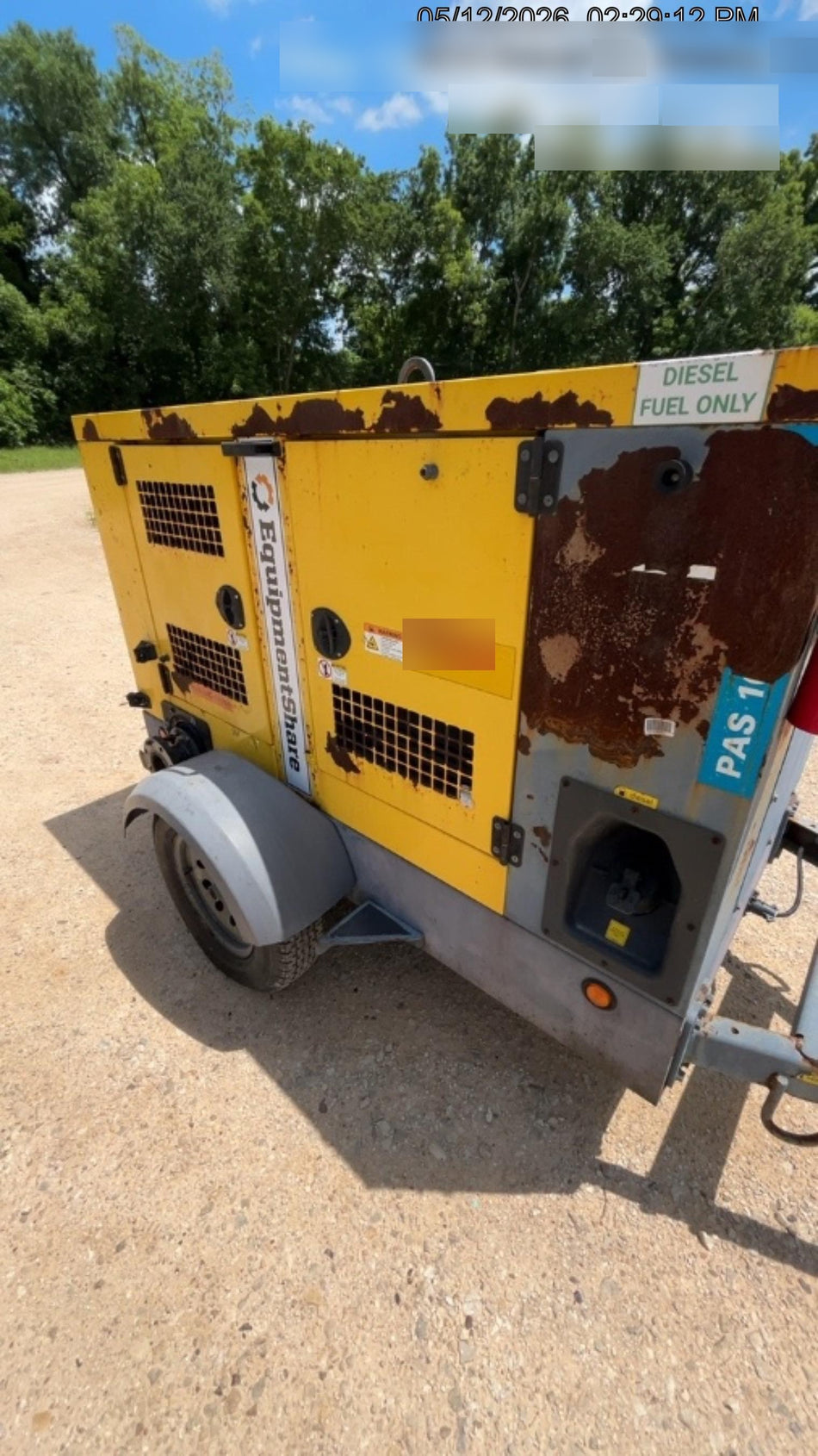 2020 ATLAS COPCO PAS 100 HF CS Enclosed