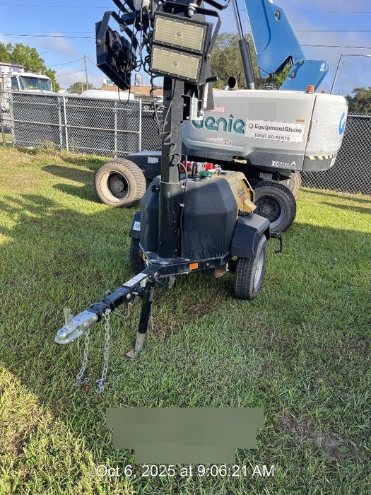 2022 Allmand NLV3GR (4) LED Light Fixture 350W, 23' Vertical Mast, 3kW Prime, Towable, Deep Sea L401, Leveling Jacks, Yanmar T4F 5.8hp