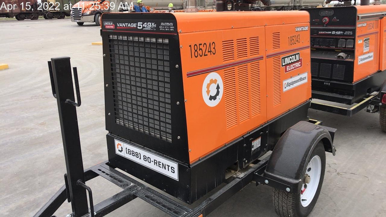 2021 Lincoln Electric Vantage 549X Ready Pak 3, ORANGE (includes trailer, cable rack, fender light kit)