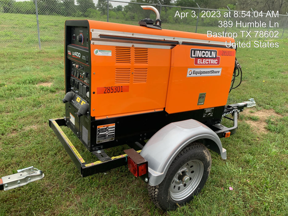 2022 Lincoln Electric LE400 Kubota V1505, Trlr, Cable Rack, Light Kit, ES Decals, T3