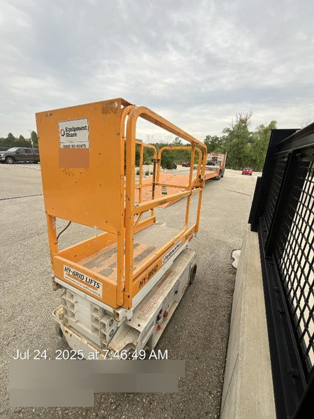 Custom Equipment HB-1430 <ul>
 <li>Hy-Brid Scissor Lift</li>
  <li>Platform capacity up to 670 lbs.</li>
  <li>Working height up to 20 ft</li>
  <li>Weighs under 1,700 lbs.</li>
  <li>Non-marking wheels </li>
</ul>
