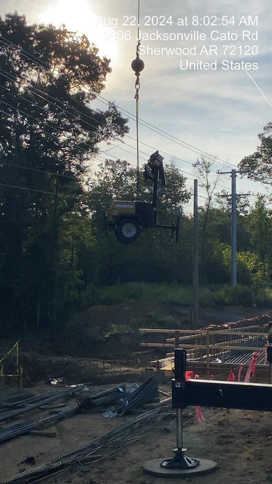 2022 Allmand NLV3GR (4) LED Light Fixture 350W, 23' Vertical Mast, 3kW Prime, Towable, Deep Sea L401, Leveling Jacks, Yanmar T4F 5.8hp