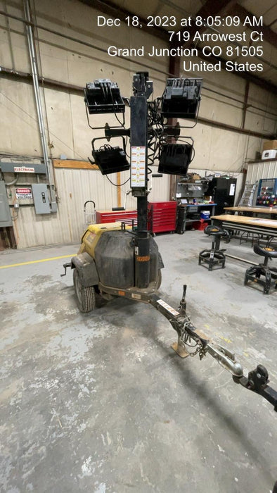 2022 Allmand NLV3GR (4) LED Light Fixture 350W, 23' Vertical Mast, 3kW Prime, Towable, ES Decals, T3