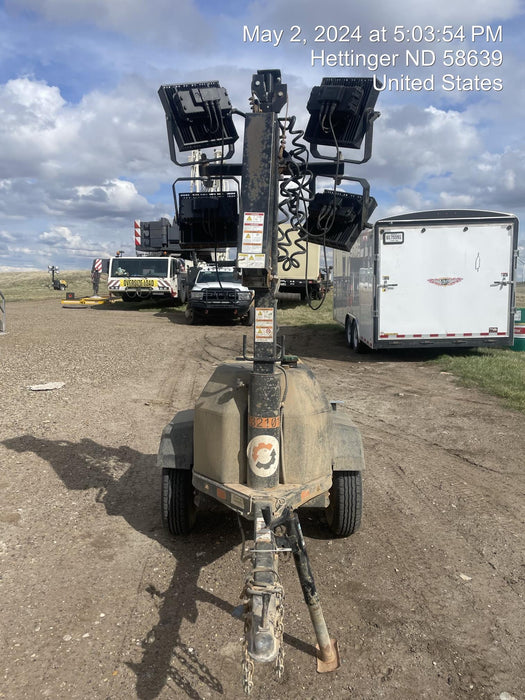 2022 Allmand NLV3GR (4) LED Light Fixture 350W, 23' Vertical Mast, 3kW Prime, Towable, Deep Sea L401, Leveling Jacks, Yanmar T4F 5.8hp