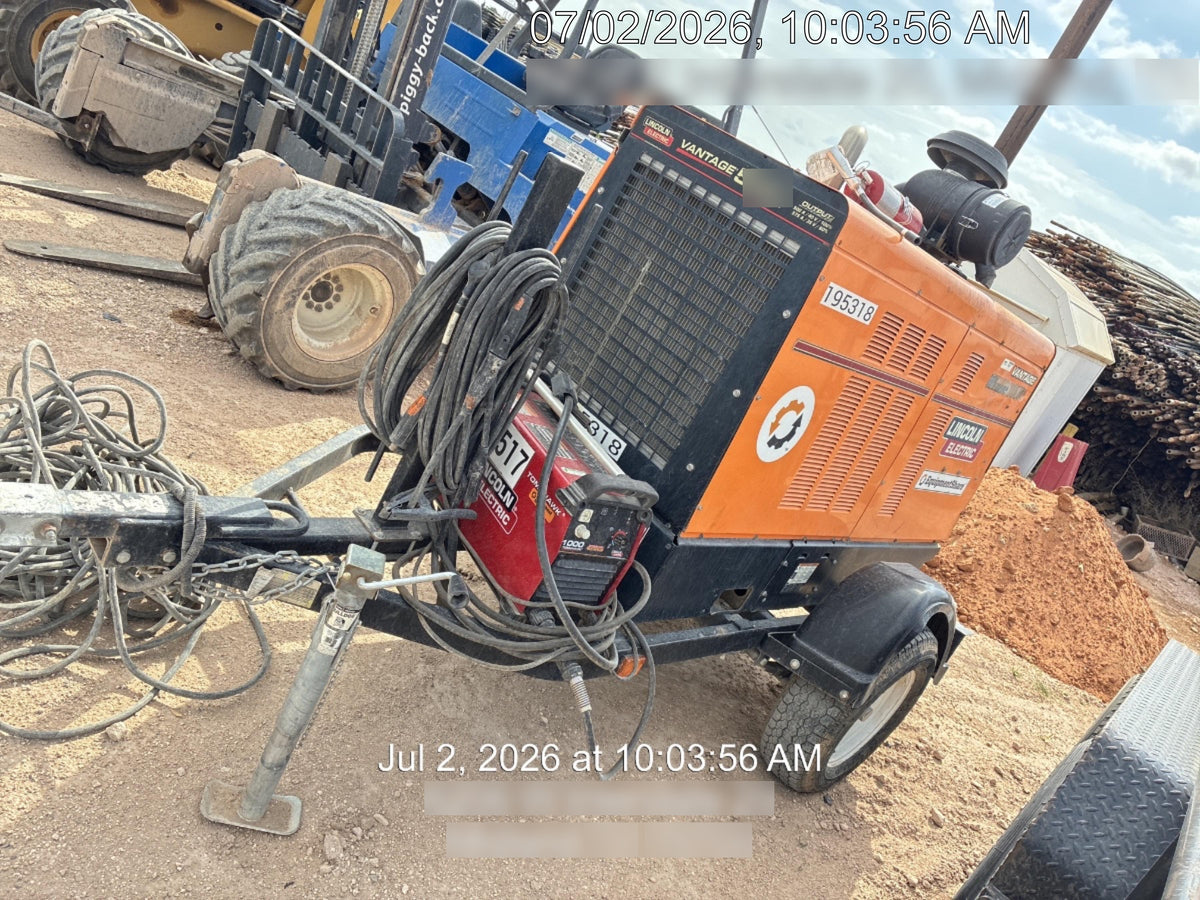 2021 Lincoln Electric Vantage 549X Ready Pak 3, ORANGE (includes trailer, cable rack, fender light kit)
