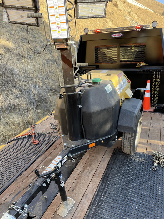 2022 Allmand NLV3GR (4) LED Light Fixture 350W, 23' Vertical Mast, 3kW Prime, Towable, ES Decals, T3