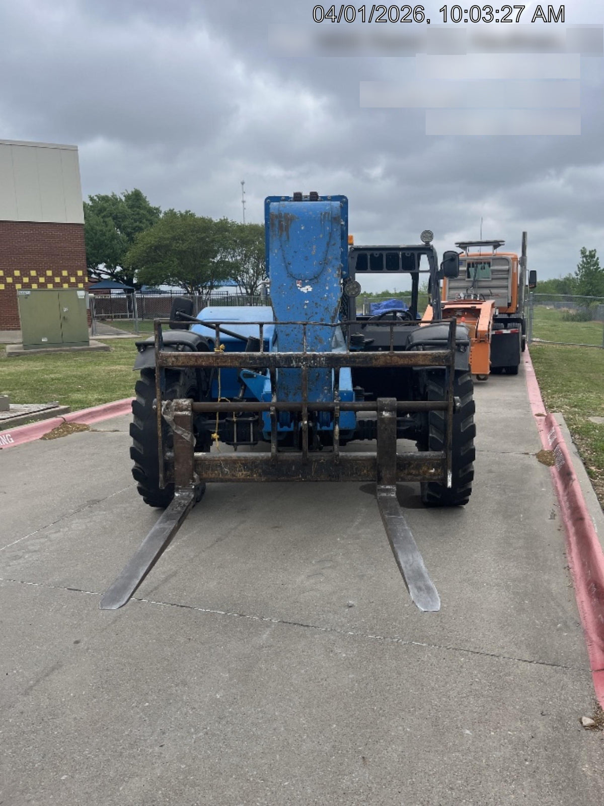 2018 Genie GTH-844 Genie GTH-844D w/Open ROPS, Solid Tires, Work Light/Beacon, 60" Carriage and Forks