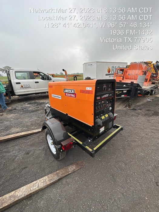 2022 Lincoln Electric LE400 Kubota V1505, Trlr, Cable Rack, Light Kit, ES Decals, T3