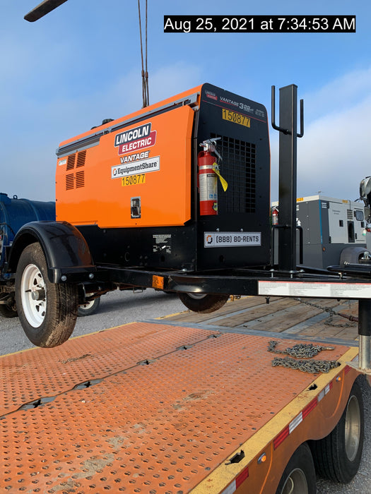 2021 Lincoln Electric Vantage 322 Vantage 322 Ready Pak 3 w/ Telematics & Decals, ORANGE (includes trailer, cable rack, fender light kit)