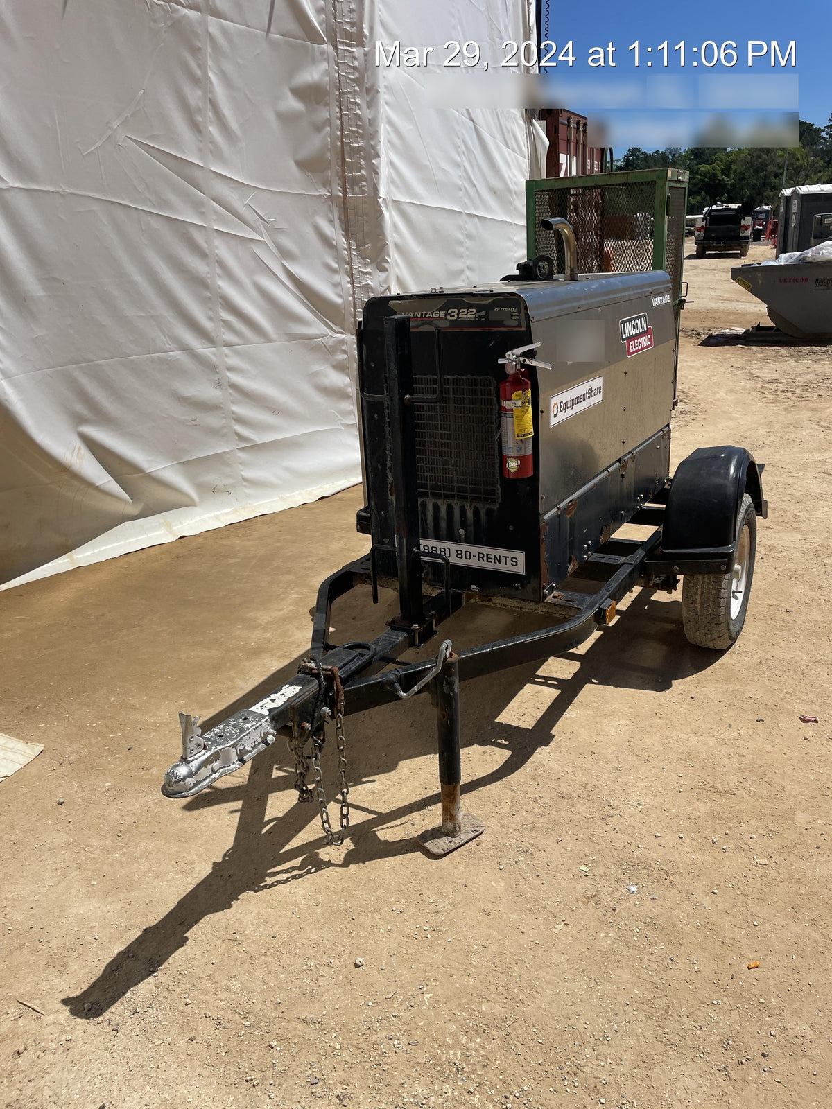 2019 Lincoln Electric Vantage 322 Lincoln Vantage 322 Welder w/Trailer, Light Kit, Cable Rack