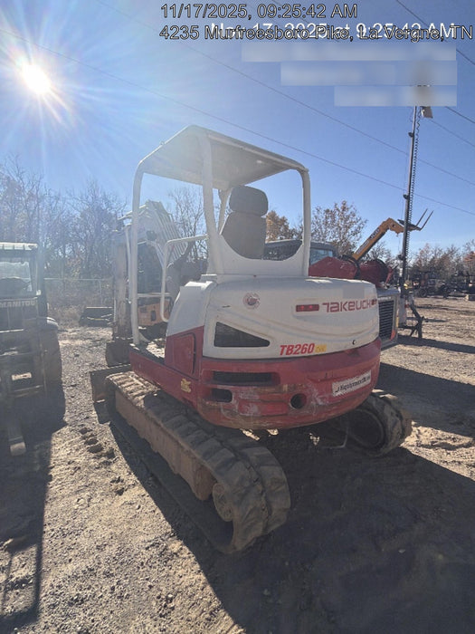 2019 Takeuchi TB260 Takeuchi TB260 Canopy w/Rubber Tracks, Auxiliary Hydraulics, Standard Blade, Manual QC