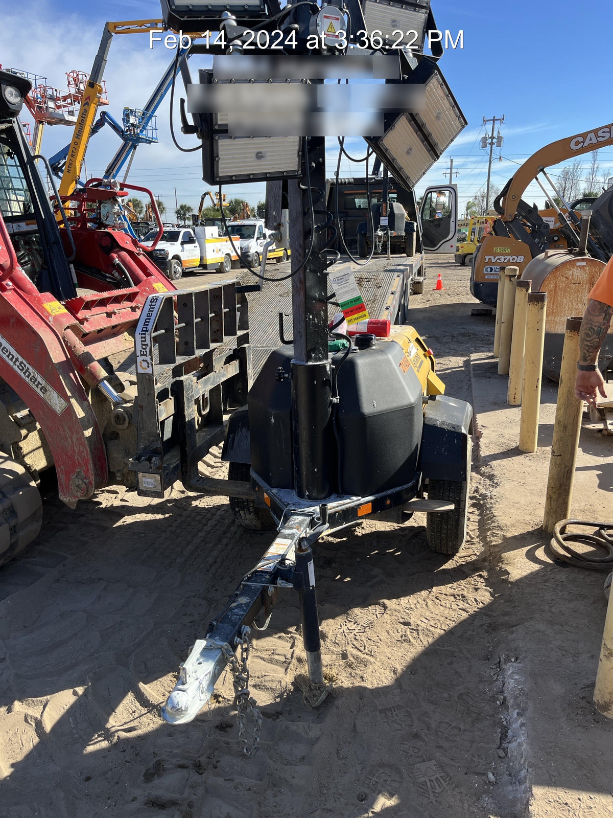 2022 Allmand NLV3GR (4) LED Light Fixture 350W, 23' Vertical Mast, 3kW Prime, Towable, Deep Sea L401, Leveling Jacks, Yanmar T4F 5.8hp