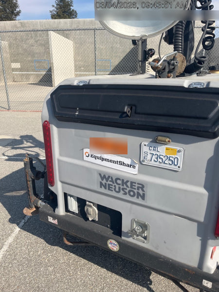 2019 Wacker Neuson LTV6L-MH Wacker Neuson LTV6L Mobile Light Tower w/Fuel Level Sensor Installed