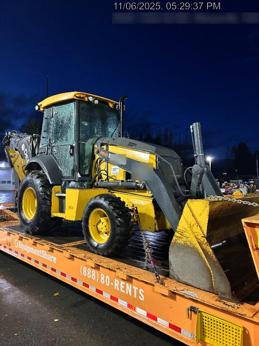 2020 John Deere 410L - Extendable Stick Cab/Heat/Air, 4WD, Extendable Stick, Pilot Controls, 2 Way Hydraulics, TAG Manual QC